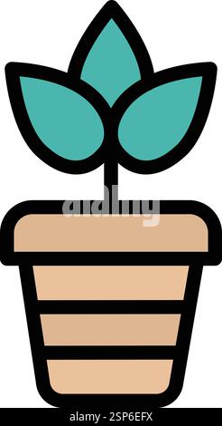 Plant pot Vector Icon Design Illustration Stock Vector