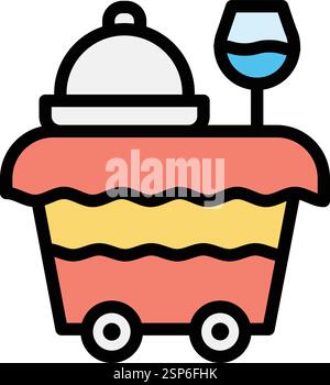 Food trolley Vector Icon Design Illustration Stock Vector