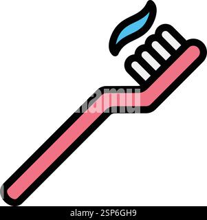 Toothbrush Vector Icon Design Illustration Stock Vector