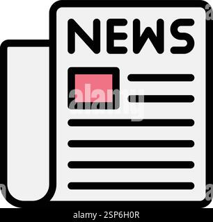 Newspaper Vector Icon Design Illustration Stock Vector