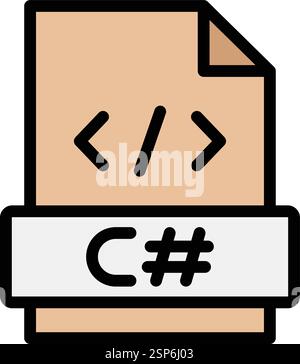 C sharp Vector Icon Design Illustration Stock Vector
