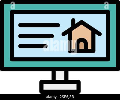 Computer house Vector Icon Design Illustration Stock Vector