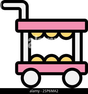 Food trolley Vector Icon Design Illustration Stock Vector