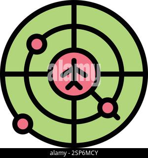 Radar Vector Icon Design Illustration Stock Vector