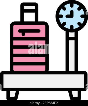 Luggage scale Vector Icon Design Illustration Stock Vector