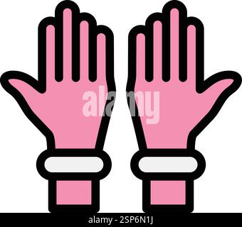 Plastic gloves Vector Icon Design Illustration Stock Vector