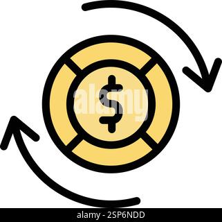 Money flow Vector Icon Design Illustration Stock Vector