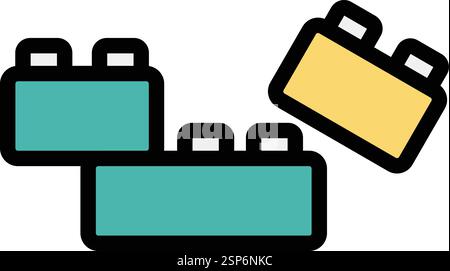 Plastic blocks Vector Icon Design Illustration Stock Vector