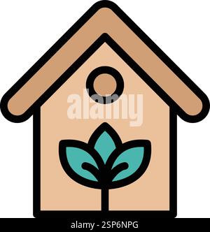 Eco house Vector Icon Design Illustration Stock Vector