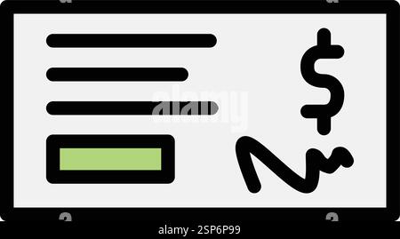 Bank cheque Vector Icon Design Illustration Stock Vector