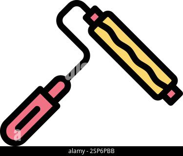 Paint roller Vector Icon Design Illustration Stock Vector