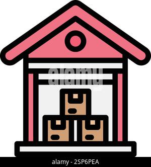 Warehouse Vector Icon Design Illustration Stock Vector