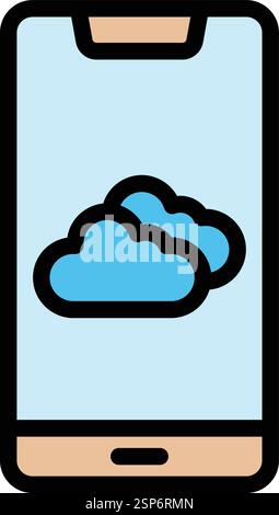 Weather app Vector Icon Design Illustration Stock Vector