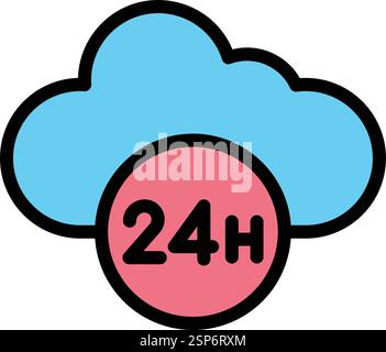 24 hour Vector Icon Design Illustration Stock Vector