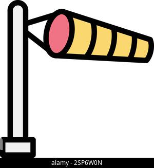 Windsock Vector Icon Design Illustration Stock Vector