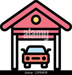 Garage Vector Icon Design Illustration Stock Vector