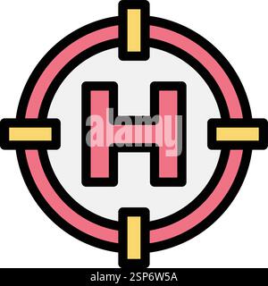 Helipad Vector Icon Design Illustration Stock Vector