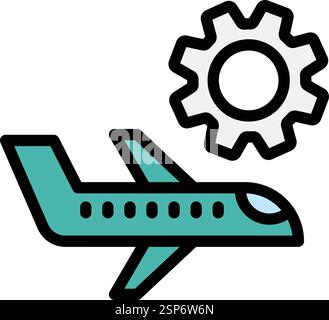 Plane maintenance Vector Icon Design Illustration Stock Vector