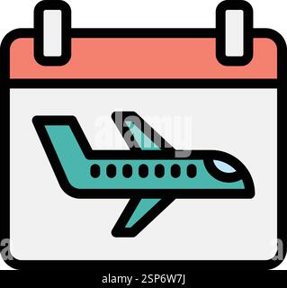 Flight calendar Vector Icon Design Illustration Stock Vector