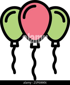 Balloons Vector Icon Design Illustration Stock Vector