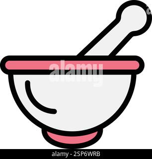 Mortar Vector Icon Design Illustration Stock Vector