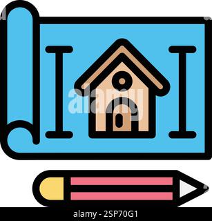 House plan Vector Icon Design Illustration Stock Vector