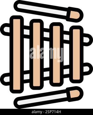 Xylophone Vector Icon Design Illustration Stock Vector