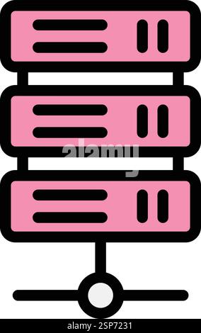 Server Vector Icon Design Illustration Stock Vector