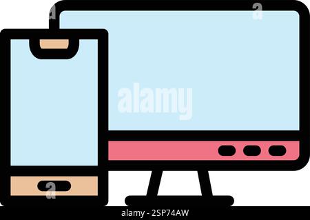 Responsive Vector Icon Design Illustration Stock Vector