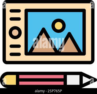 Graphic tablet Vector Icon Design Illustration Stock Vector