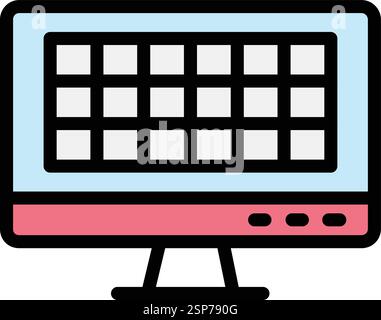 Grid Vector Icon Design Illustration Stock Vector