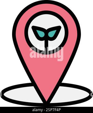 Pin Vector Icon Design Illustration Stock Vector