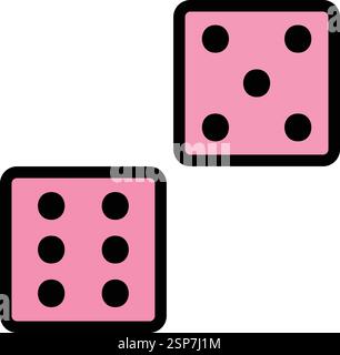 Dice Vector Icon Design Illustration Stock Vector