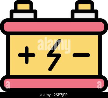 Car battery Vector Icon Design Illustration Stock Vector
