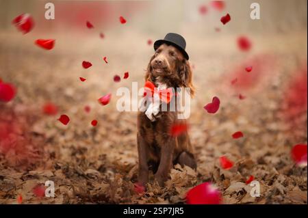 Portrait of a working cocker spaniel dog. Stock Photo