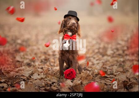 Portrait of a working cocker spaniel dog. Stock Photo