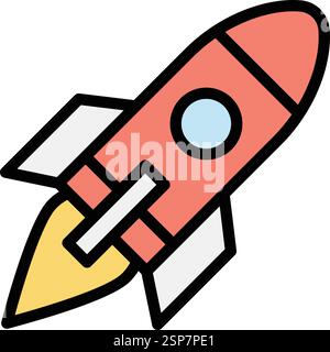 Rocket Vector Icon Design Illustration Stock Vector
