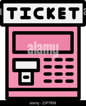 Ticket machine Vector Icon Design Illustration Stock Vector