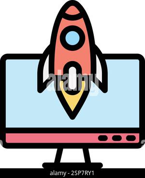 Monitor Vector Icon Design Illustration Stock Vector