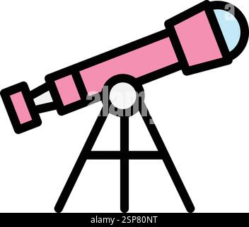 Telescope Vector Icon Design Illustration Stock Vector
