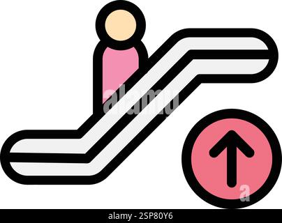Escalator up Vector Icon Design Illustration Stock Vector
