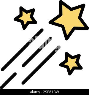 Shooting stars Vector Icon Design Illustration Stock Vector
