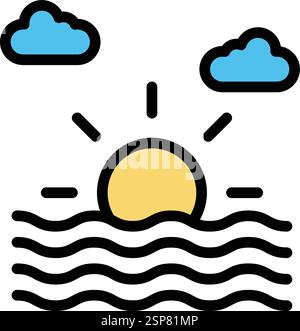 Sunset Vector Icon Design Illustration Stock Vector