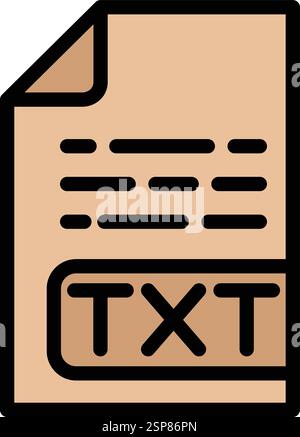 Txt File Vector Icon Design Illustration Stock Vector