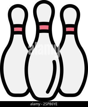 Bowling pins Vector Icon Design Illustration Stock Vector