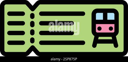 Train ticket Vector Icon Design Illustration Stock Vector