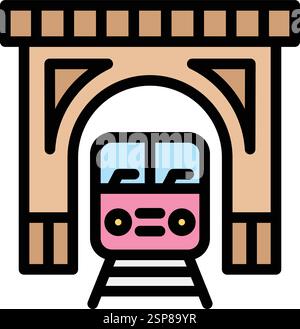 Train tunnel Vector Icon Design Illustration Stock Vector