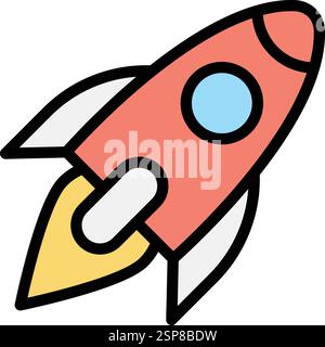 Rocket Vector Icon Design Illustration Stock Vector