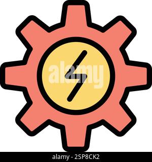 Electric gear Vector Icon Design Illustration Stock Vector