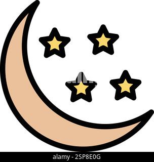 Half moon Vector Icon Design Illustration Stock Vector